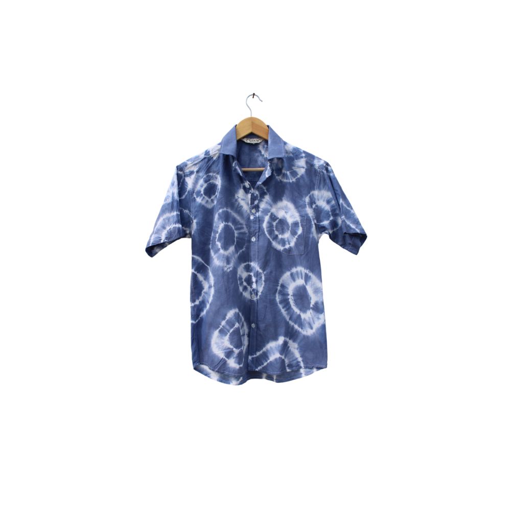 Cotton Shibori Shirt - Handcrafted with Reactive